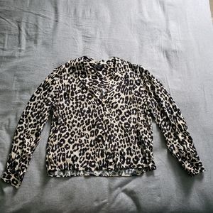 Leopard button up blouse